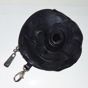 Grace Adele Black Flower Clip Coin Purse